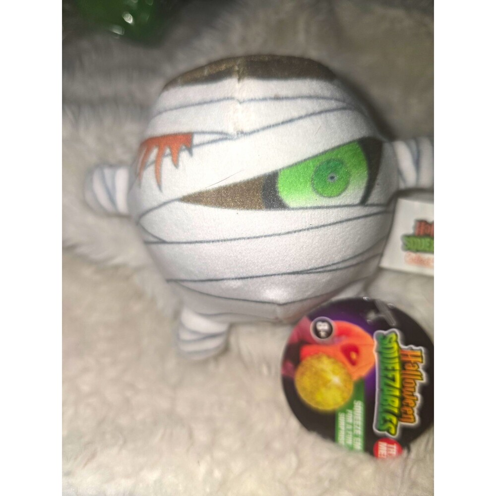 Halloween Squeezables Pharaoh Mummy Plush Squeeze Toy Squeaks & Shakes